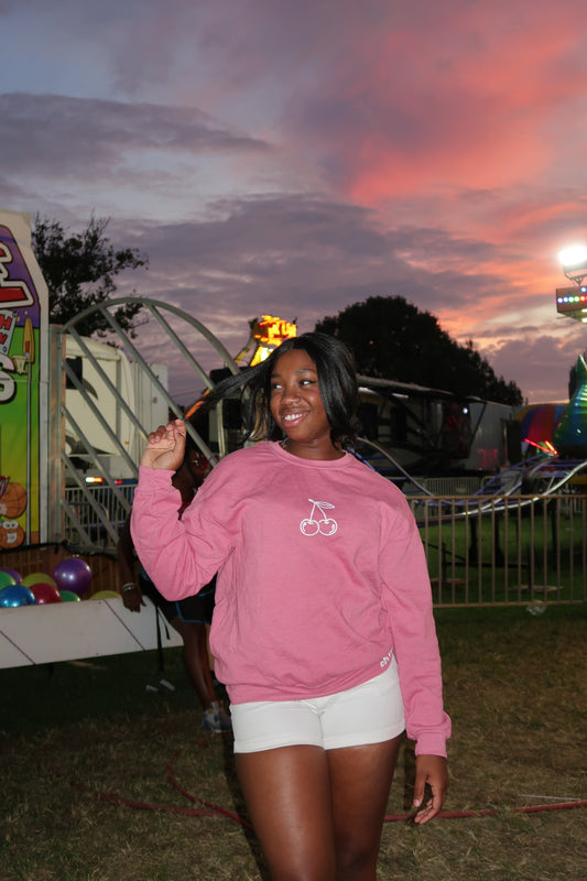 I'm So Lucky Crewneck -Cherry