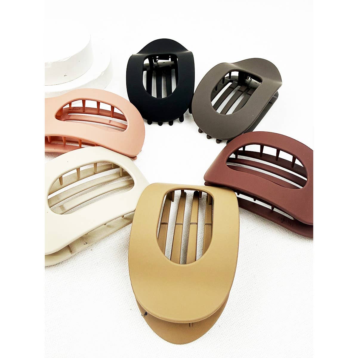 Matte Colors of French Design Flat Hair Claw Clips