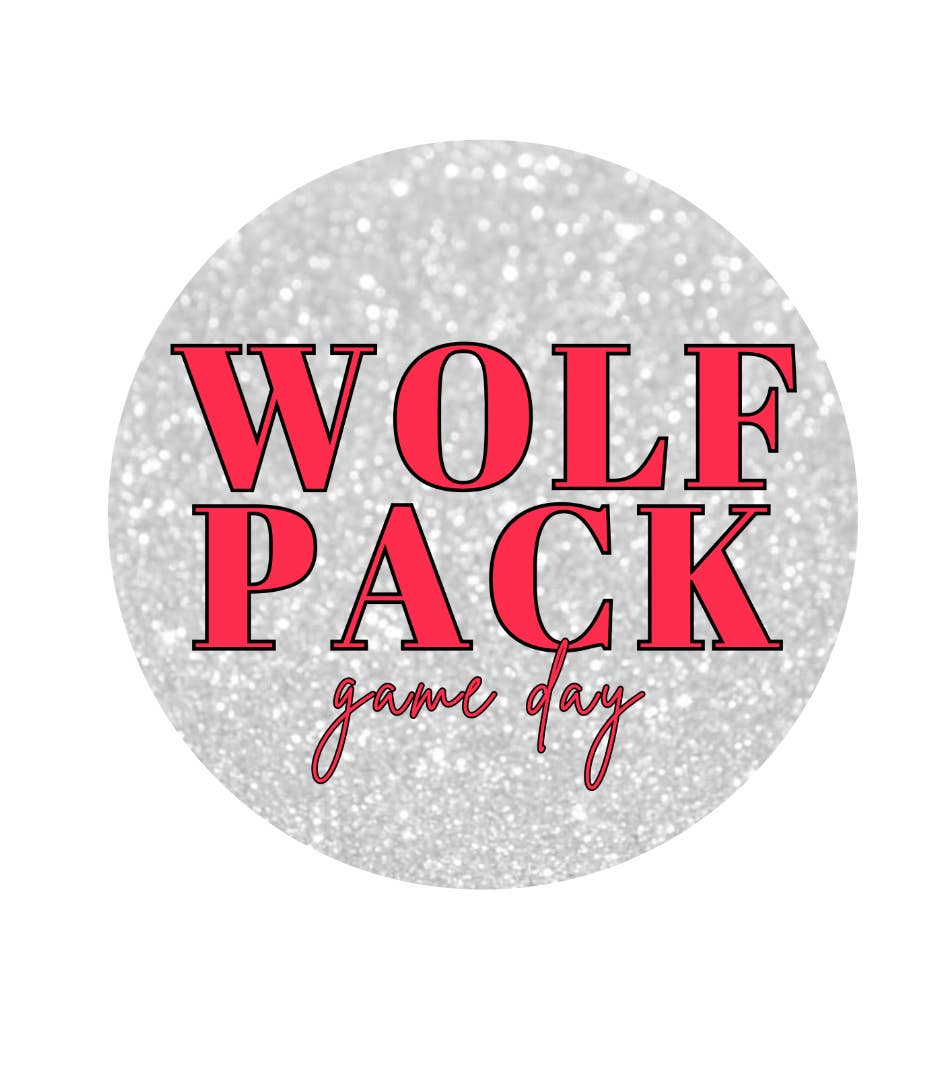Game Day Pin- Red & Glitter