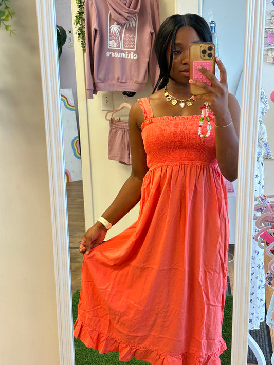 Ava Dress- Coral