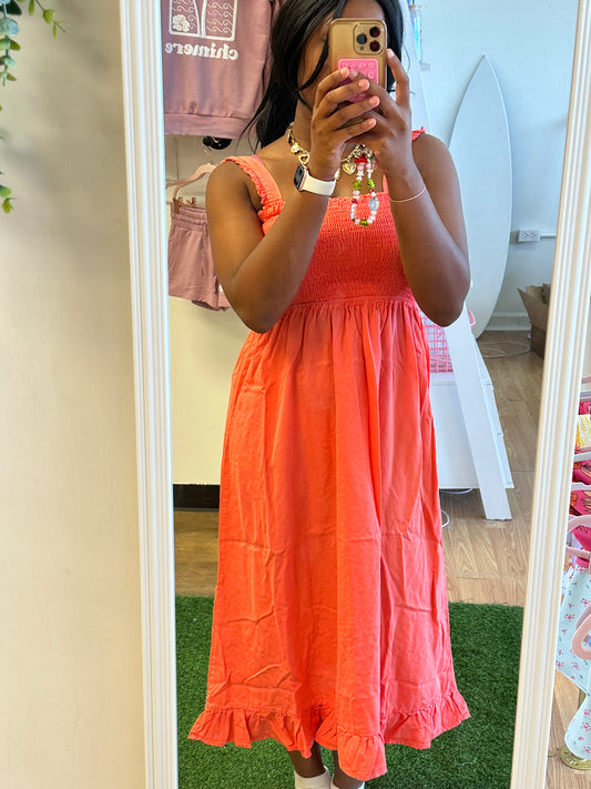 Ava Dress- Coral