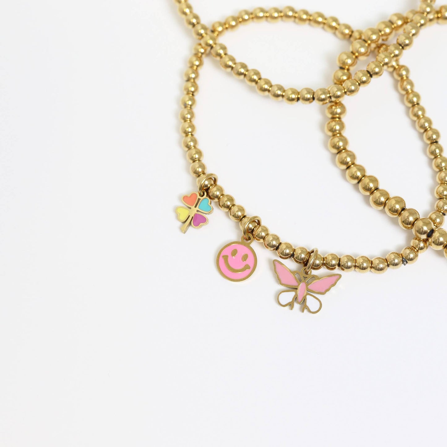 Gold Beaded Stretch Bracelet