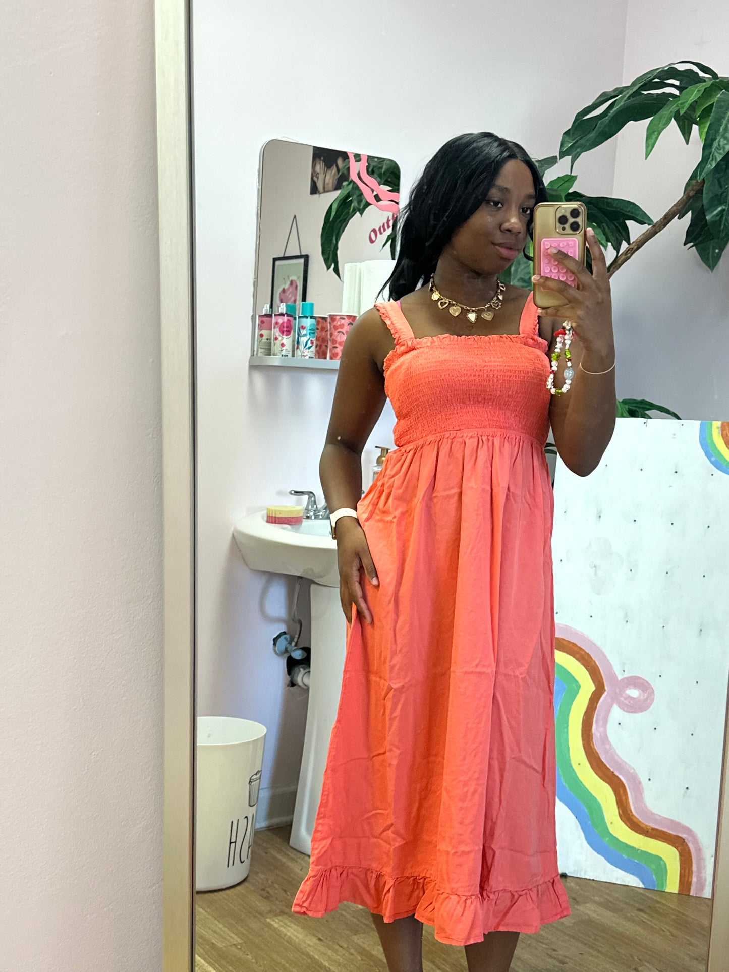 Ava Dress- Coral