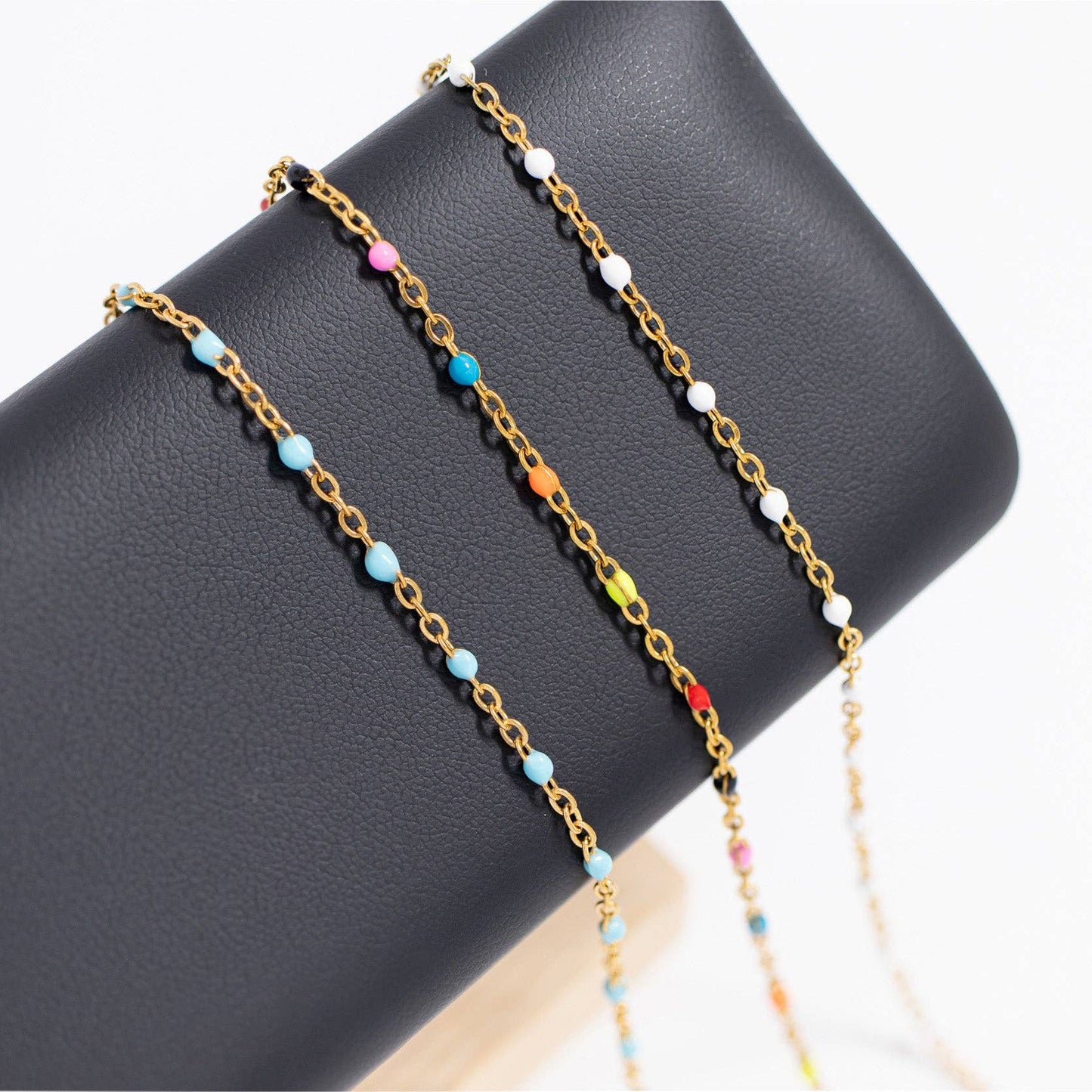 18K Gold PVD Stainless Steel Muti Color Confetti Bracelet