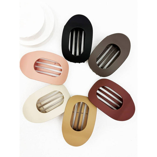 Matte Colors of French Design Flat Hair Claw Clips