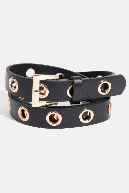 Grommet Vegan Leather Belt
